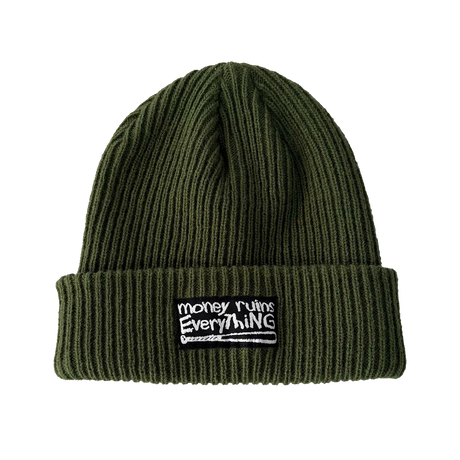 Money Ruins Everything Down with The MRE Rib Knit Beanie