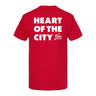 Money Ruins Everything Heart of The City T-Shirt red back