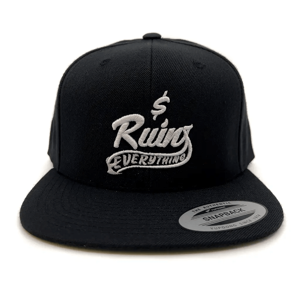 Money Ruins Everything Logo Hat Black 2