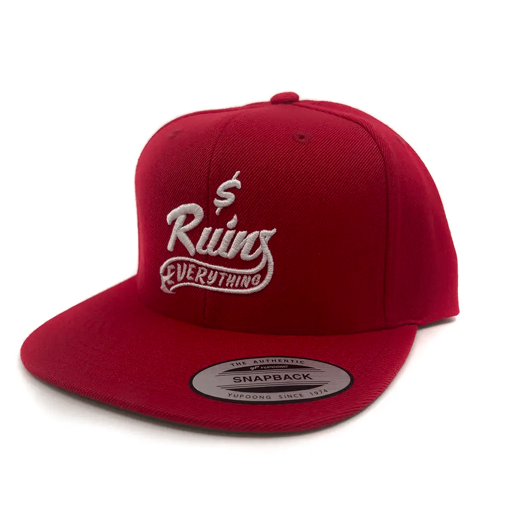 Money Ruins Everything Logo Hat Red 1