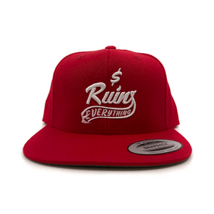 Money Ruins Everything Logo Hat Red 2
