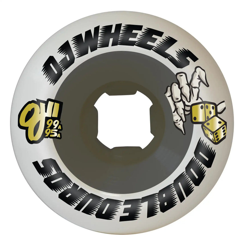 OJ 58mm 99a/95a Double Duro White Black Mini Combo Skateboard Wheels