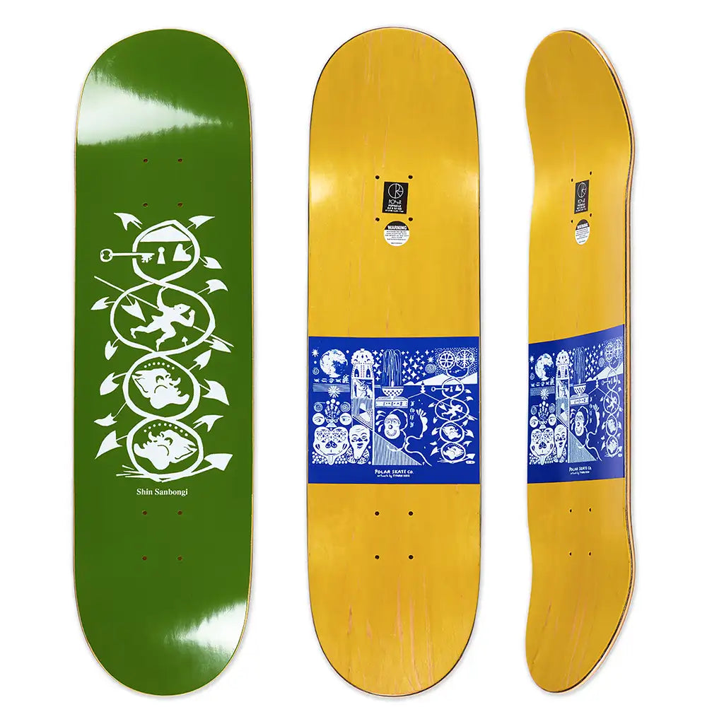 Polar Shin Sanbongi The Spiral of Life Skateboard Deck Olive