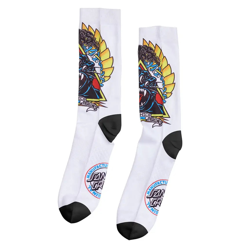 Santa Cruz Natas Screaming Panther Socks White