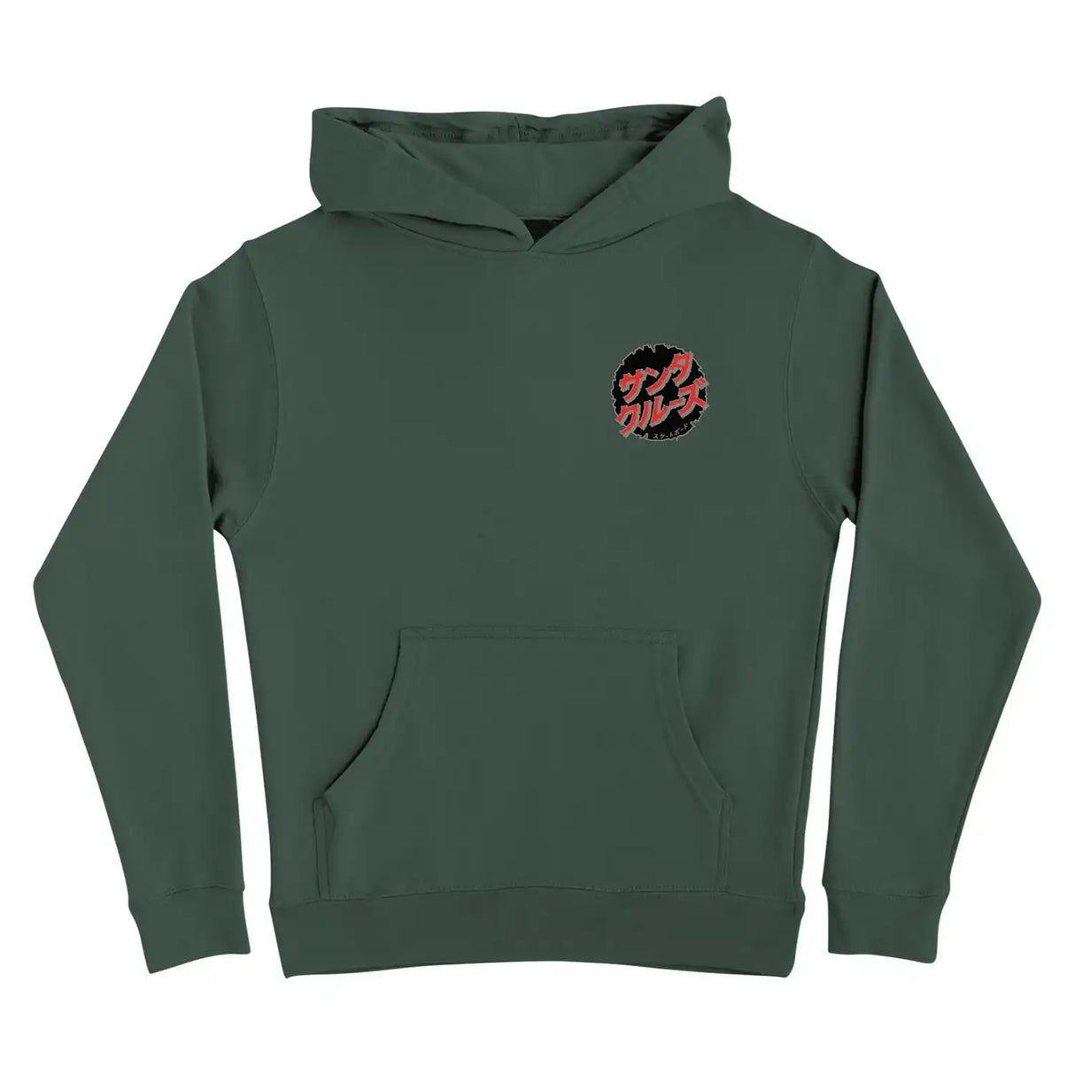 Santa Cruz X Godzilla Destroyer Pullover Midweight Youth Hoodie - Alpine Green front