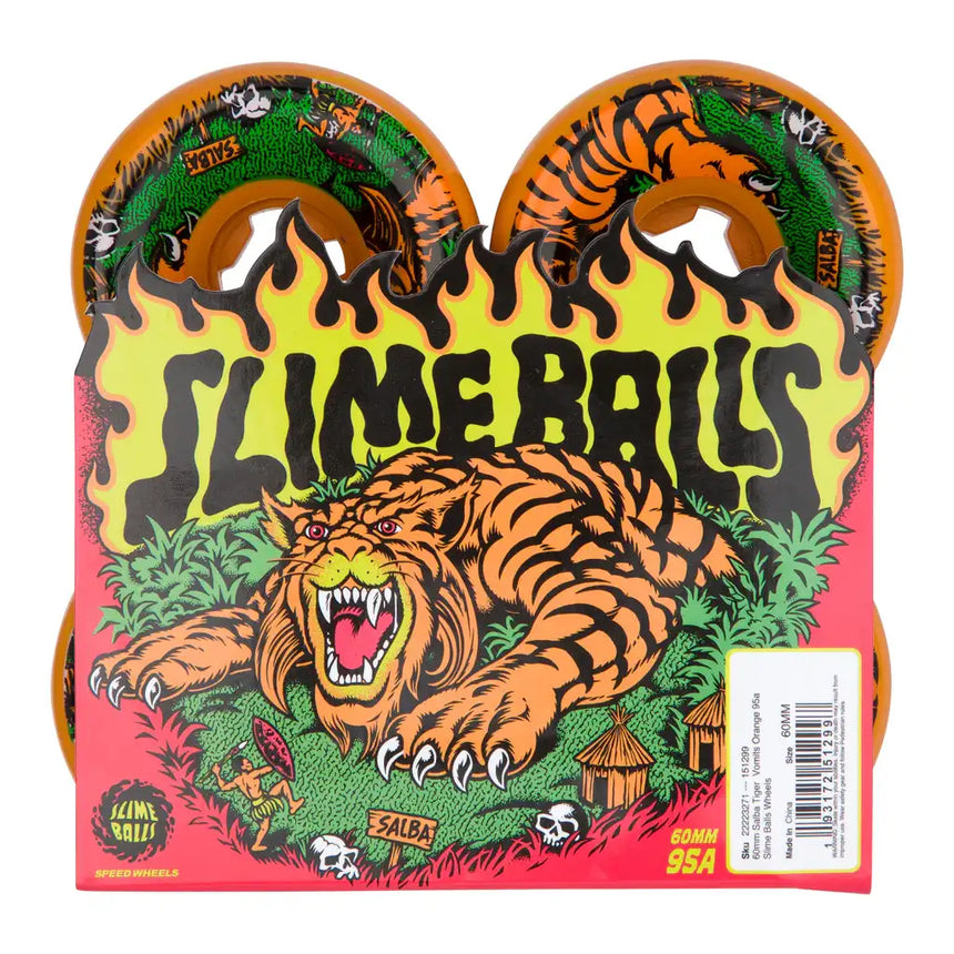 Slime Ball Salsa Tiger Vomits 95a Skateboard Wheels Orange