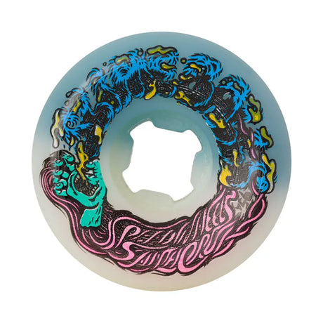 Slime Balls Hairballs 50-50 95a 54mm Skateboard Wheels White / Teal 3