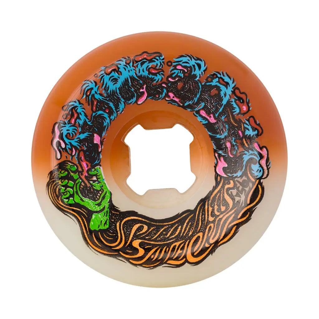 Slime Balls Hairballs 50-50 95a 56mm Skateboard Wheels White / Orange 2