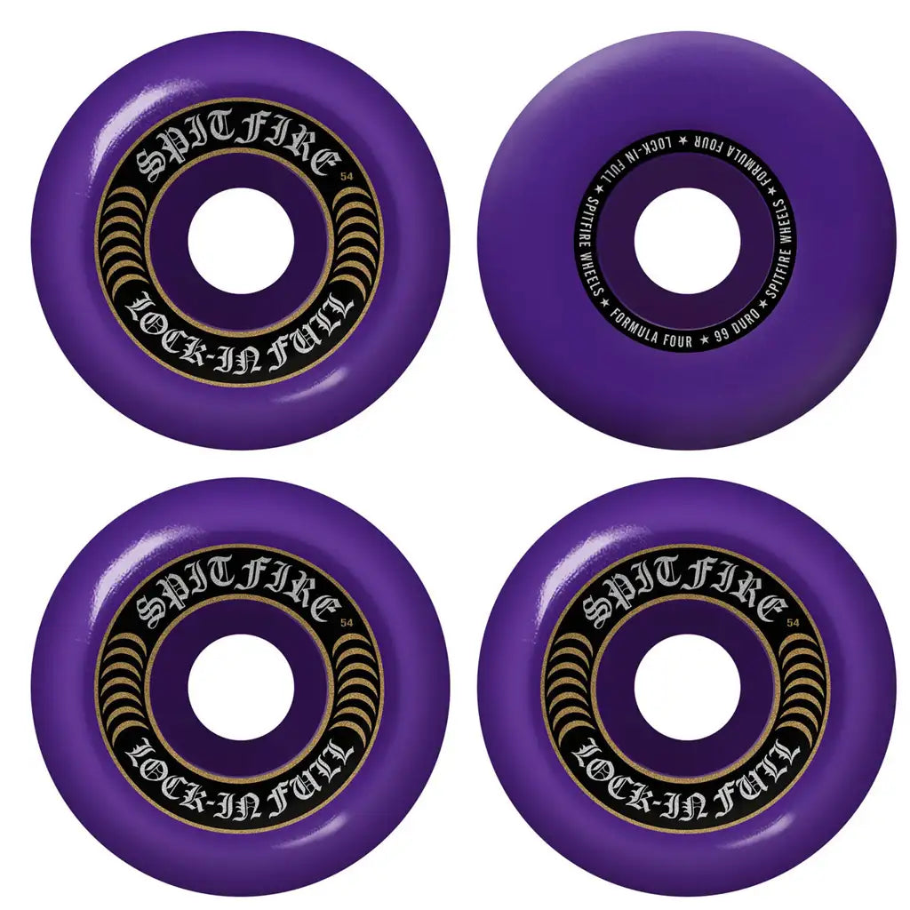 Spitfire Formula Four Lock-In Full Purple 54mm 99d Skateboard Wheels 2