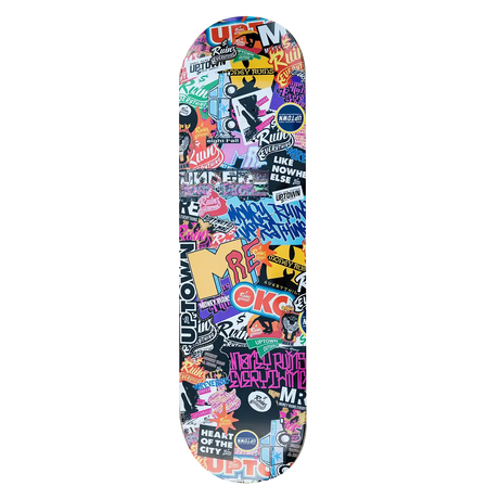 Money Ruins Everything Stickerbomb Skateboard Deck