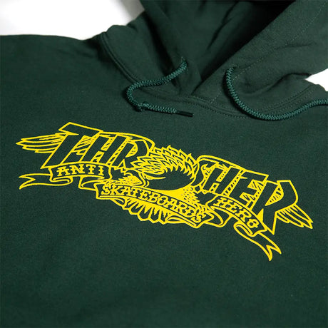 Thrasher x Anti-Hero Mag Banner Pullover Hoodie Forrest Green 3