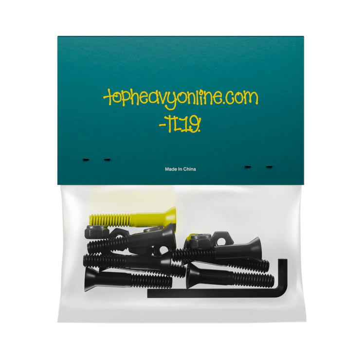Top Heavy Entertainment Tiago Lemos Pro Hardware - 7/8" Allen, 7 Black & 1 Yellow