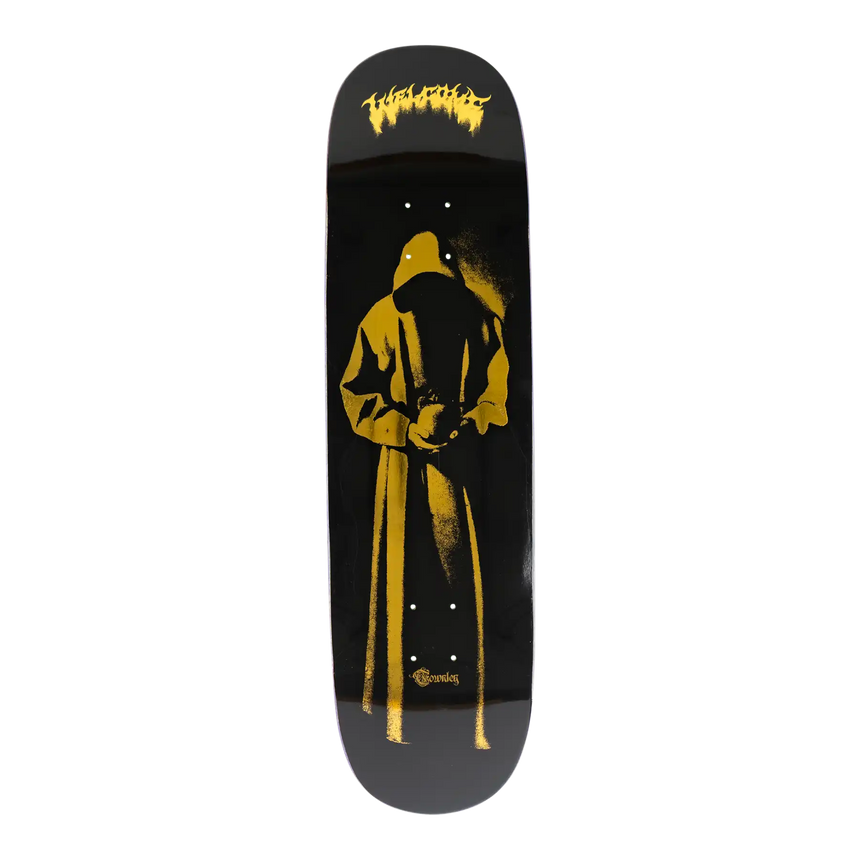 Welcome Contemplation on Enerna Shaped Skateboard Deck - Black/Gold Foil