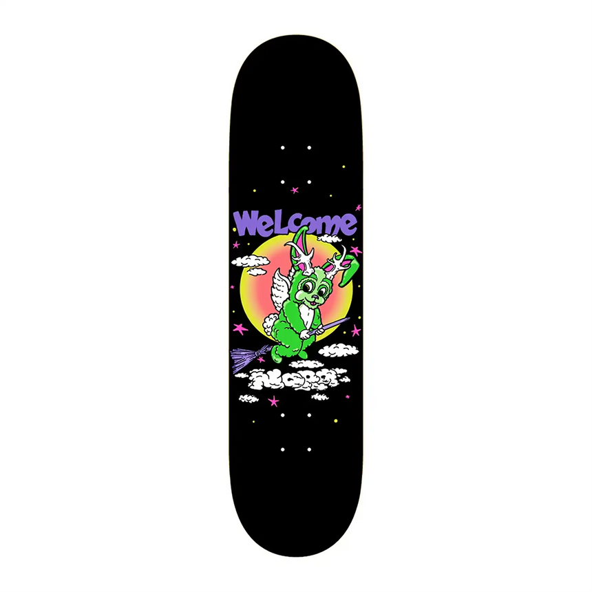 Welcome Nora Full Moon Skateboard Deck - Black