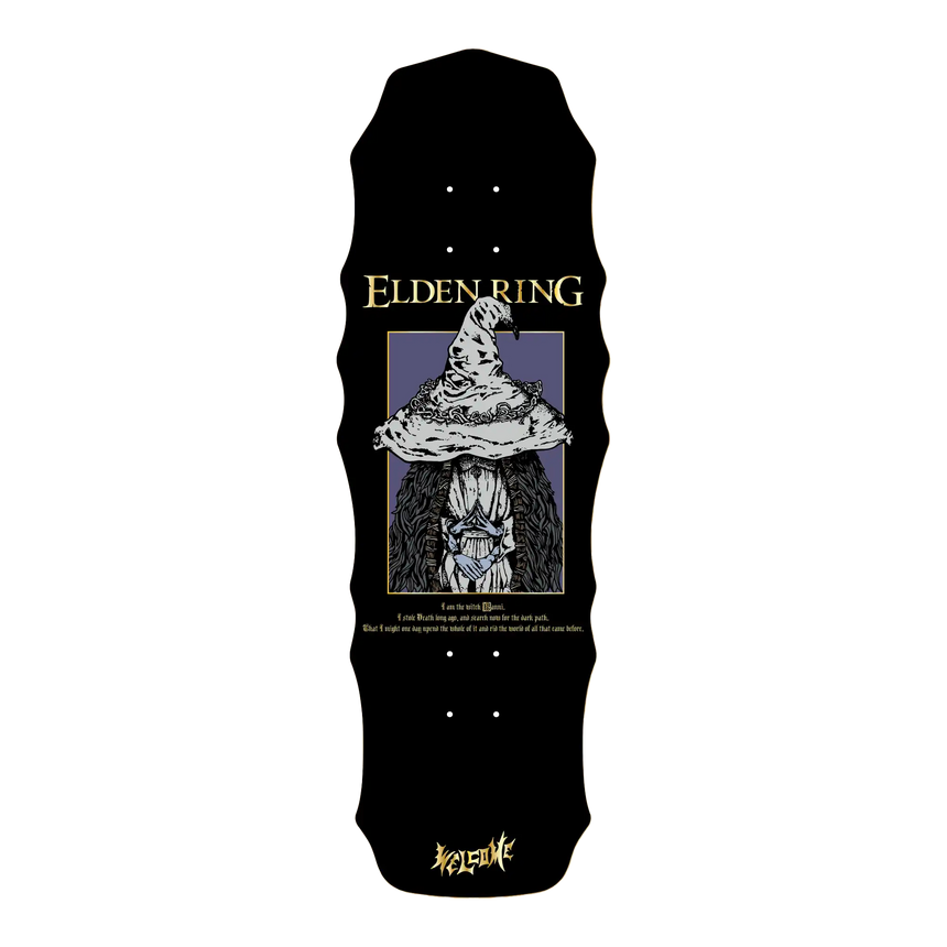 Welcome x Elden Ring Ranni on 10" Widow Skateboard Deck - Black / Gold Foil