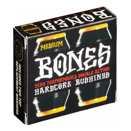 Bones Hardcore Bushings Medium Yellow / Black Pack 91a Skateboard Bushings