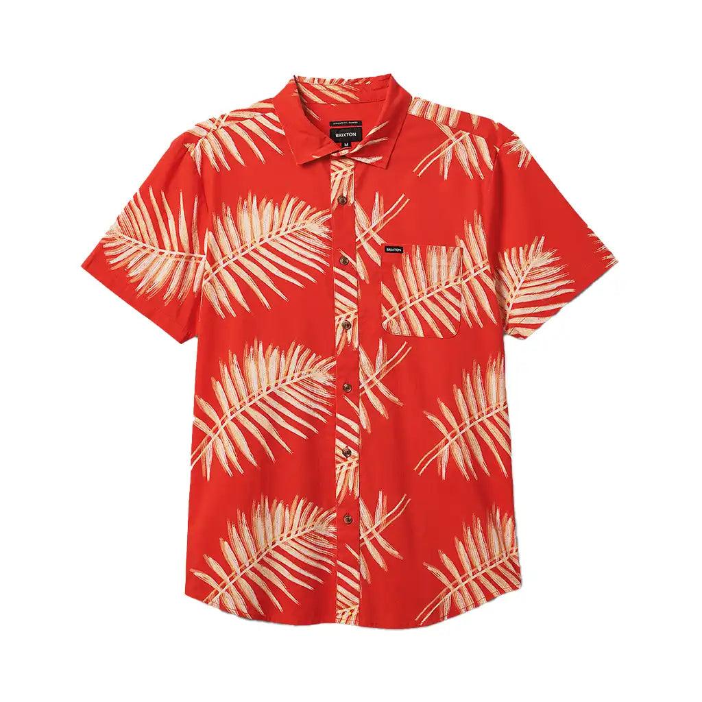 Brixton Charter Print Short Sleeve Woven Shirt Aloha Red / Palm Leaf