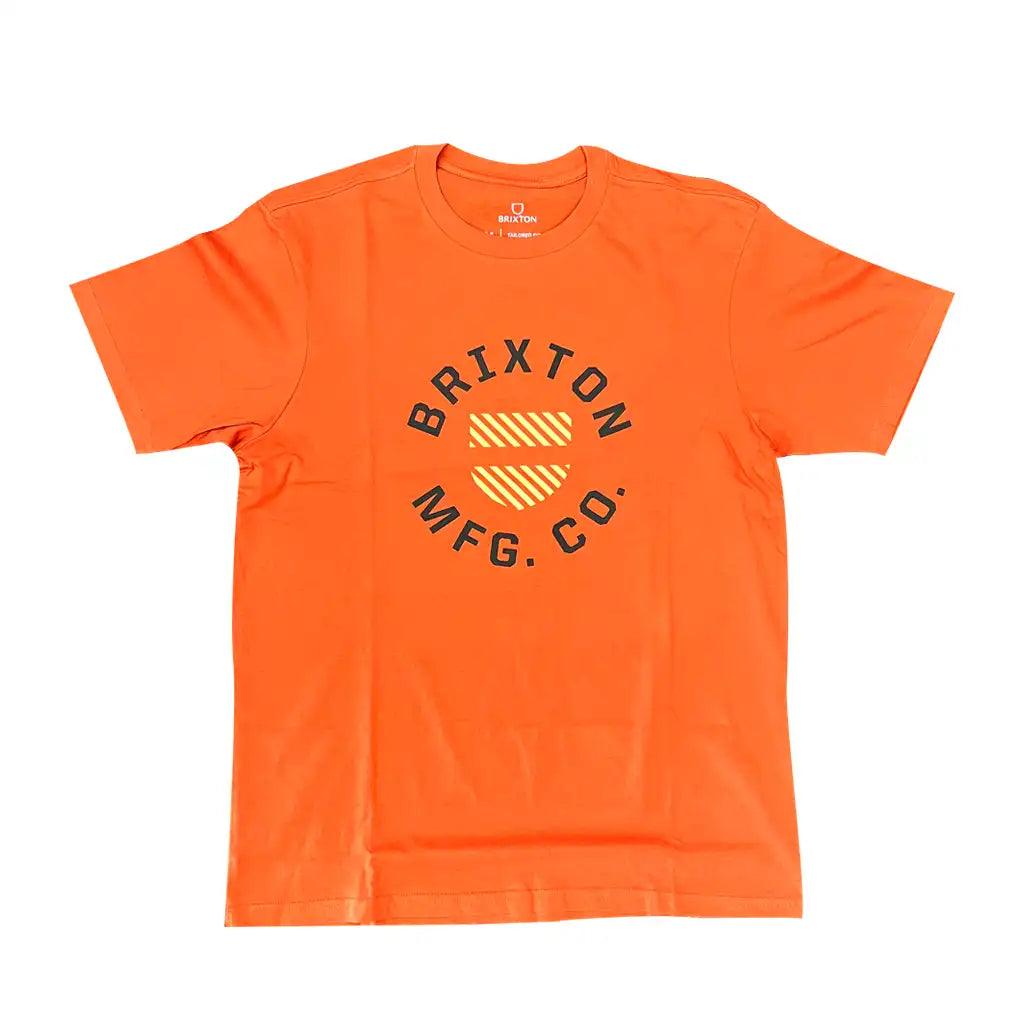 Brixton Crest Shield T-Shirt Burnt Red / Straw