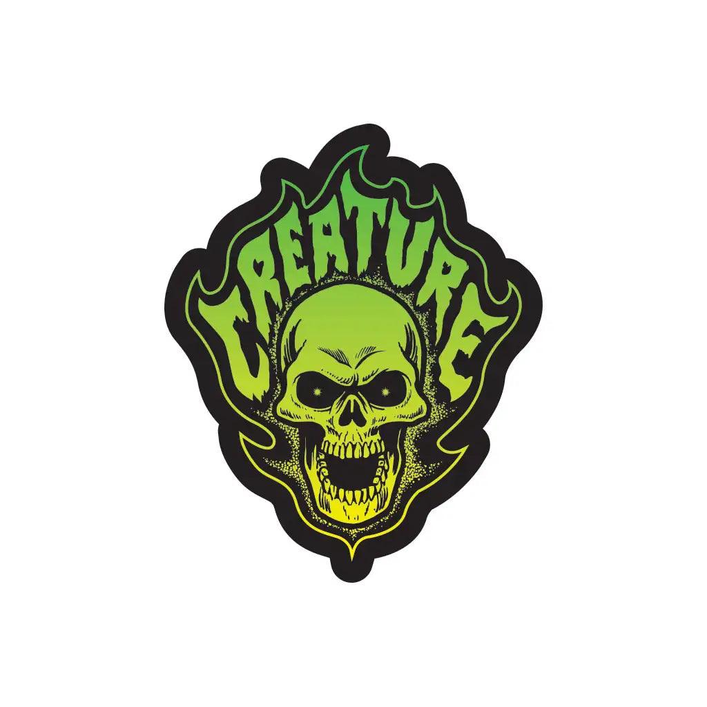 Creature Bonehead Flame Sticker 3.8"