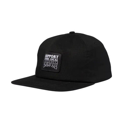 Creature Support Patch Snapback Mid Profile Hat Black