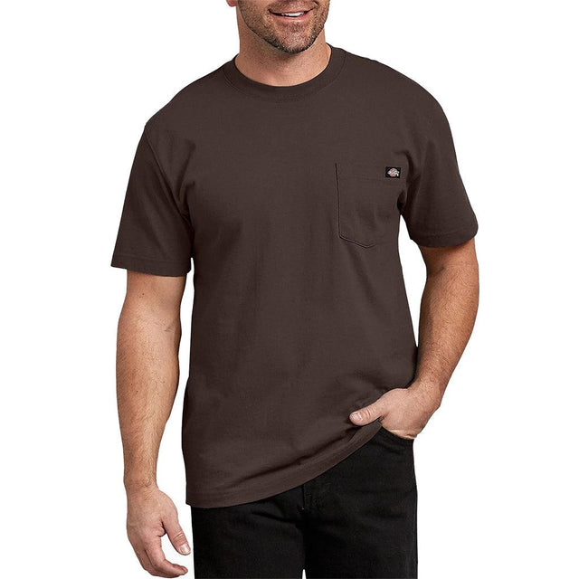 Dickies Chocolate Brown Heavyweight Crew Neck T-Shirt - Money Ruins Everything