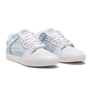Lakai Telford Low White Leather Skate Shoe pair