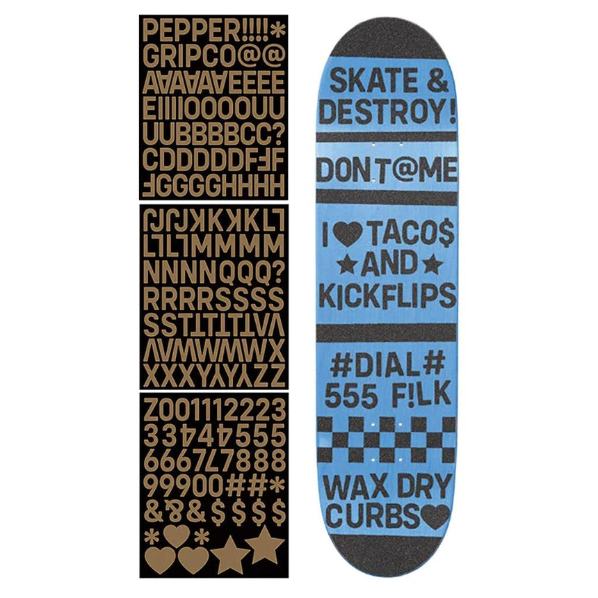 Pepper Alphanumeric Custom Skateboard Grip Tape Kit