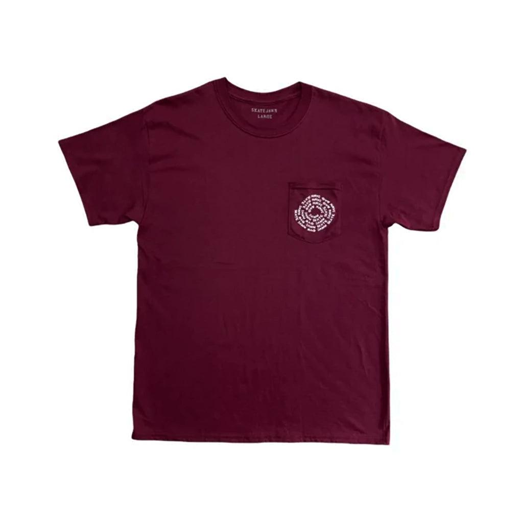 Skate Jawn Burgundy Spiral Pocket T-Shirt