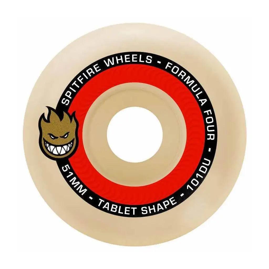 Spitfire Formula Four Tablets 54mm 99a Skateboard Wheels - Natural / Red