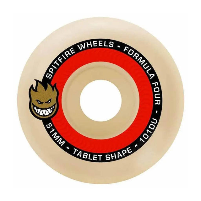 Spitfire Formula Four Tablets 54mm 99a Skateboard Wheels - Natural / Red