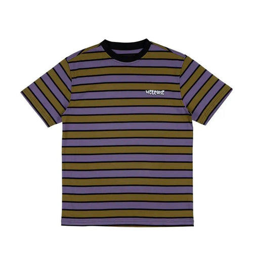 Welcome Cooper Striped Olive Yarn-Dyed T-Shirt
