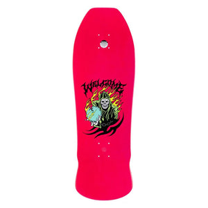 Welcome Knight on Early Grab Skateboard Deck Neon Pink Dip 2