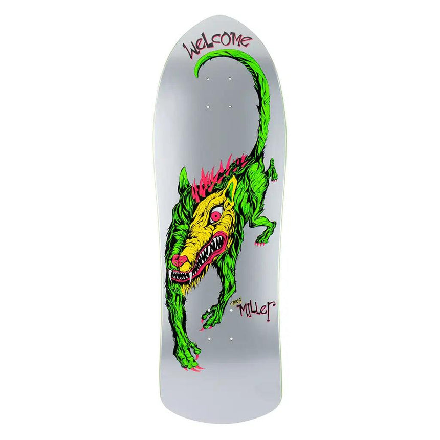 Welcome Miller Beast on Crossbone Skateboard Deck Silver 1